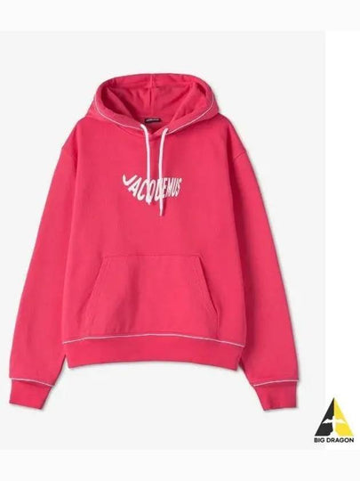 Vague Wave Logo Cotton Hoodie Pink - JACQUEMUS - BALAAN 2