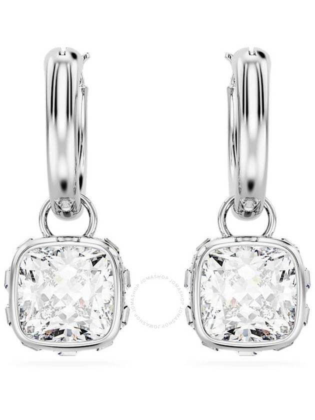 Chroma Square Cut Drop Earrings Silver - SWAROVSKI - BALAAN 3