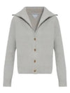 Compact Knot Button Wool Cardigan Moon - BOTTEGA VENETA - BALAAN 2