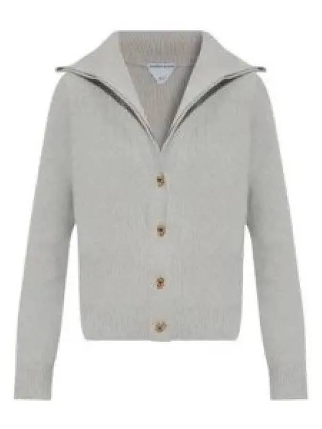 Compact Knot Button Wool Cardigan Moon - BOTTEGA VENETA - BALAAN 2