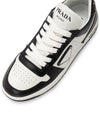 Downtown Perforated Leather Low Top Sneakers White Black - PRADA - BALAAN 8