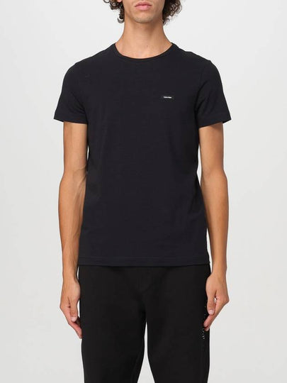 Slim Fit Short Sleeve T-Shirt Black - CALVIN KLEIN - BALAAN 2