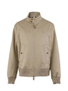 Men's Monogram Motif Cotton Harrington Bomber Jacket Beige - BURBERRY - BALAAN 2