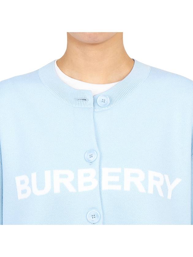 Women's Logo Cardigan Blue - BURBERRY - BALAAN 11