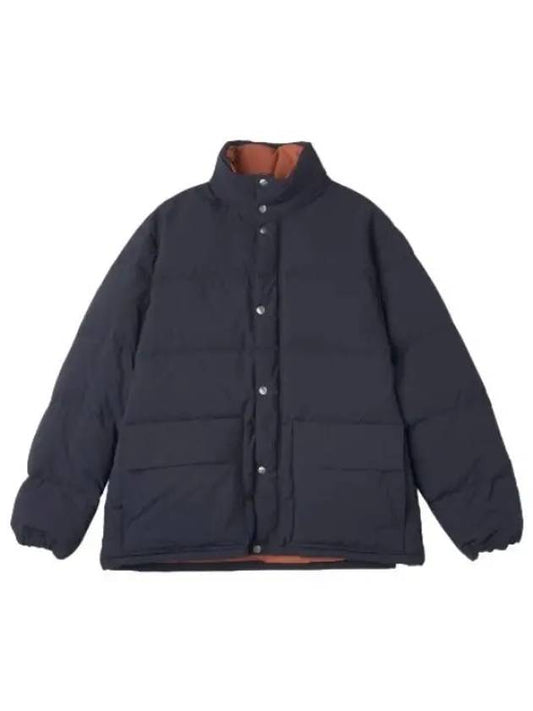 High neck padded down jacket navy - JIL SANDER - BALAAN 1