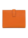 Orange silver bean medium wallet with U engraving - HERMES - BALAAN 3