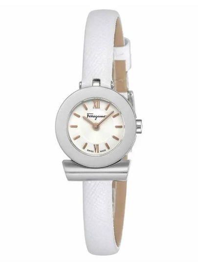 Gancini 22.5 mm Leather Quartz Watch White - SALVATORE FERRAGAMO - BALAAN 2