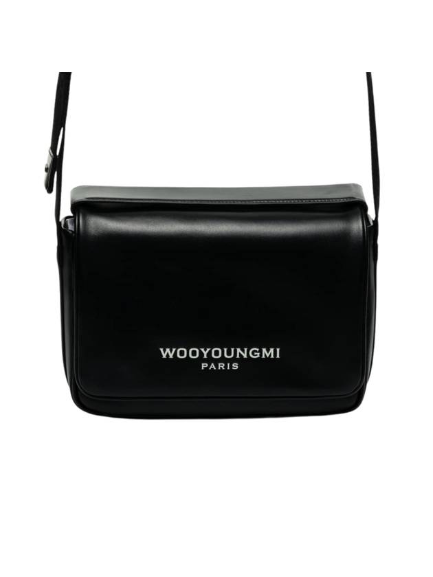 Logo Leather Messenger Bag Black - WOOYOUNGMI - BALAAN 1