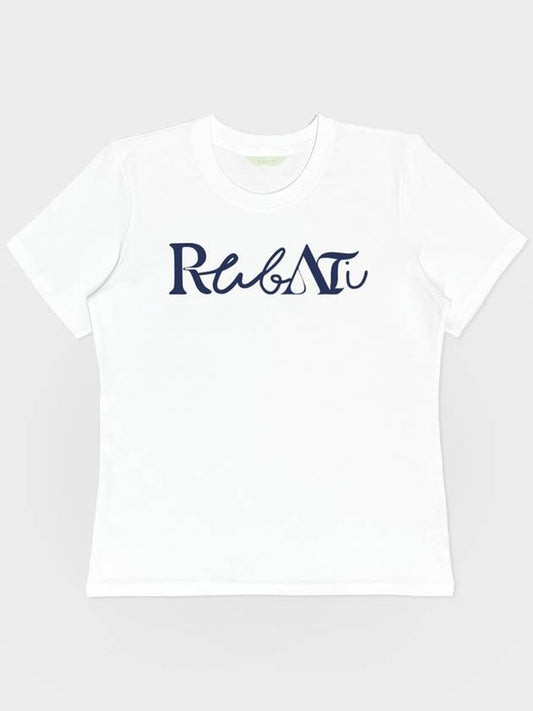 Lettering Logo Tshirt WHITE NAVY - RUBATI - BALAAN 2