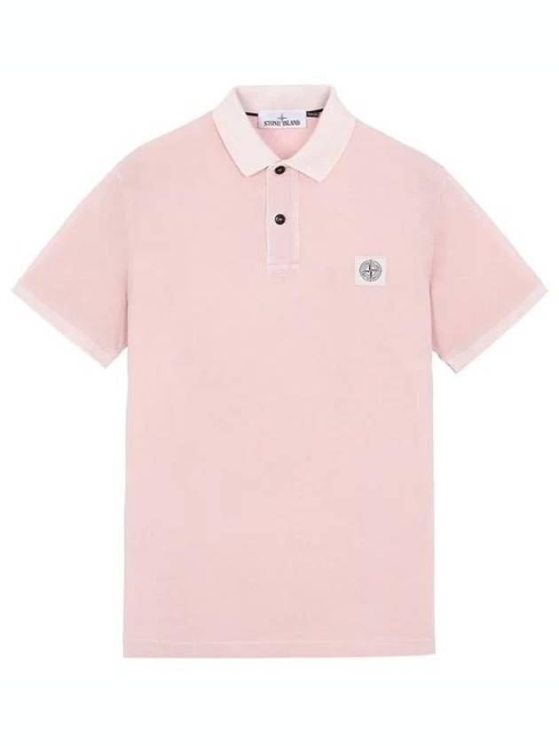 Logo Patch Washing Polo Shirt Pink - STONE ISLAND - BALAAN 6