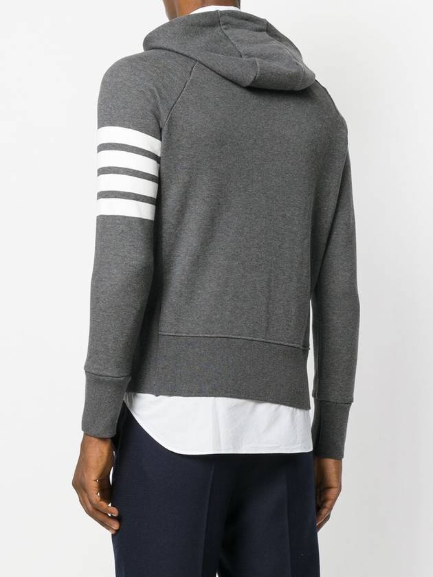 Engineered 4 Bar Diagonal Zip Up Hoodie Dark Grey - THOM BROWNE - BALAAN 5