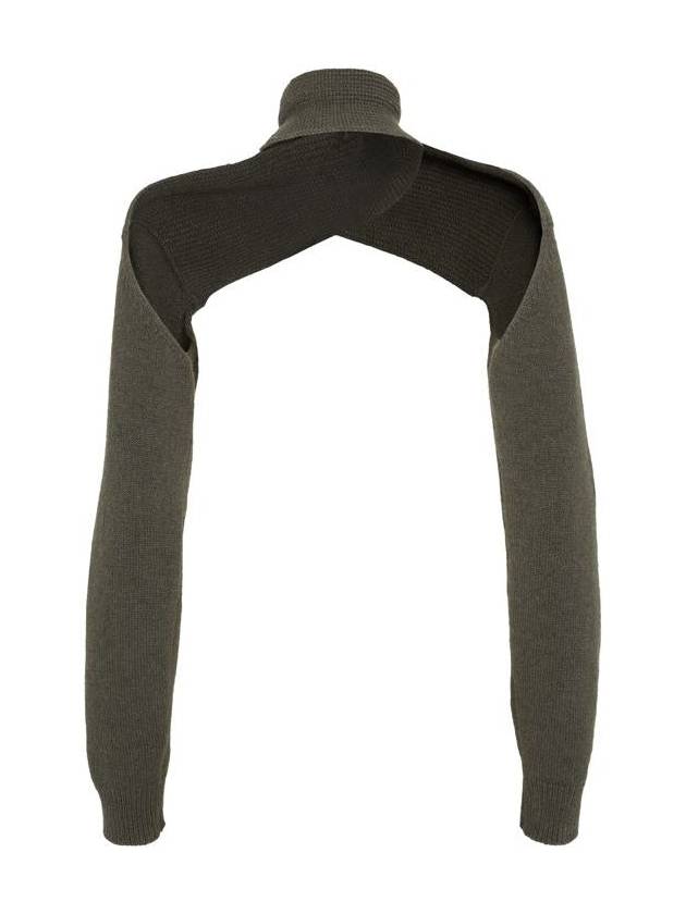 High Neck Cashmere Wool Knit Top Dark Green - FENDI - BALAAN 3