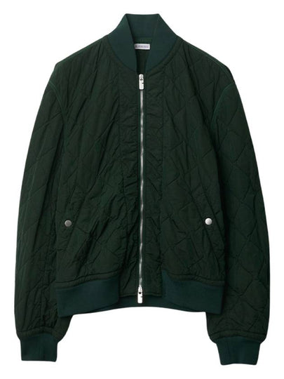 Quilted Zip-Up Bomber Jacket Green - BURBERRY - BALAAN 2