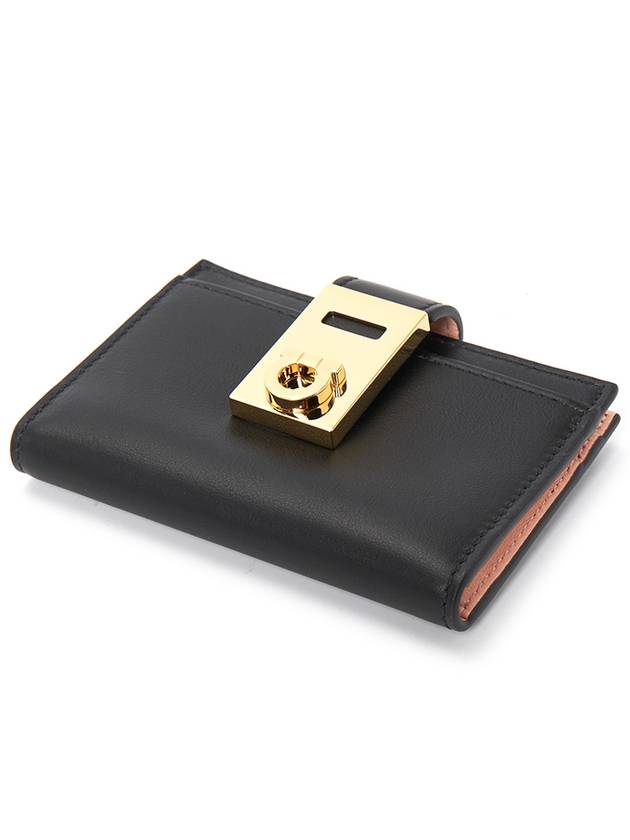 Hug Two-Tone Card Wallet Black - SALVATORE FERRAGAMO - BALAAN 4