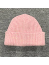 Logo Patch Knit Beanie Pink - GANNI - BALAAN 5