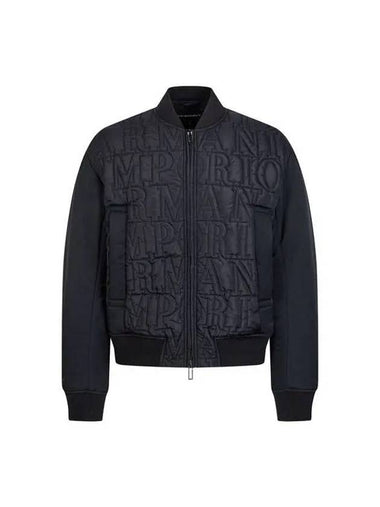 Men s Logo Quilted Padded Bomber Jacket Black 271372 - EMPORIO ARMANI - BALAAN 1