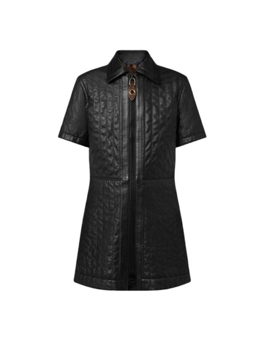 pinstripe leather zip-up dress 1ABSKP - LOUIS VUITTON - BALAAN 1