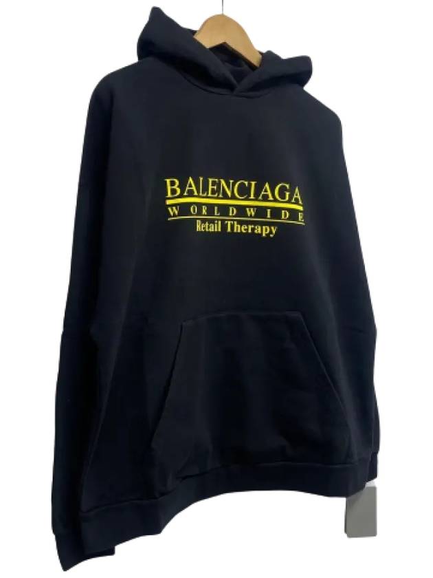 Women's World Wide Retail Therapy Logo Hoodie Black - BALENCIAGA - BALAAN 3