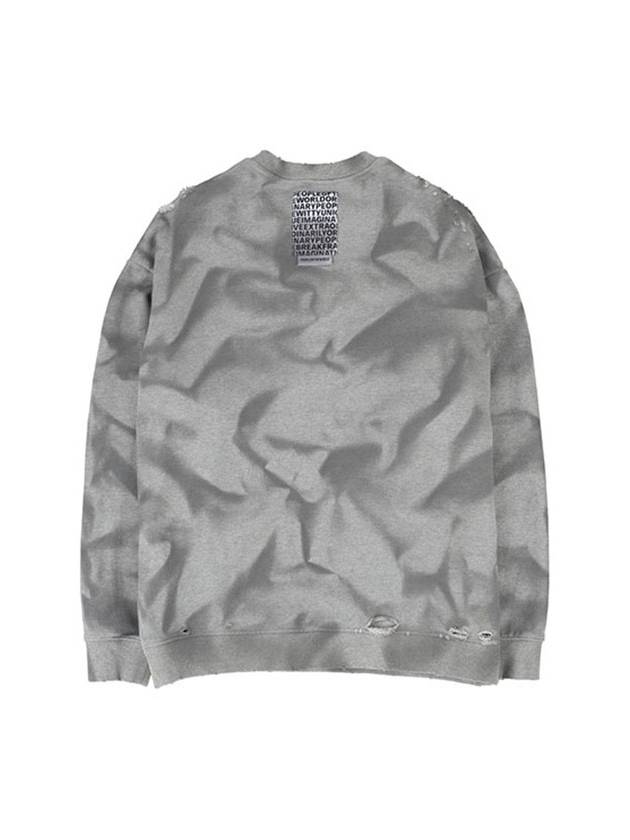 Unisex Damaged Over Sweatshirt Grey - PEOPLE OF THE WORLD - BALAAN 3