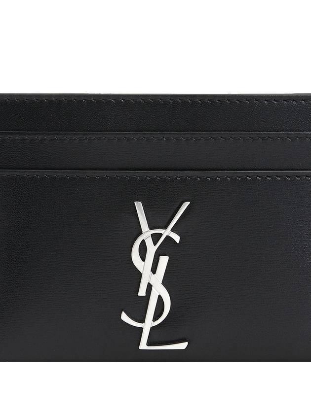 Monogram Card Case in Smooth Leather Black - SAINT LAURENT - BALAAN 6