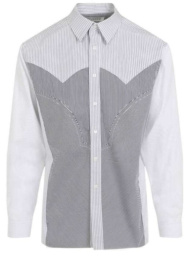 Striped Patchwork Long-Sleeved Shirt - MAISON MARGIELA - BALAAN 2