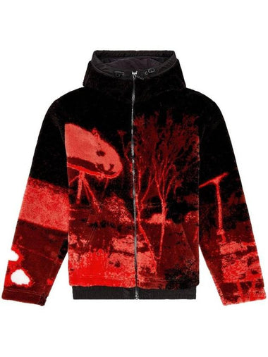 Print Hooded Zip-up A106110LICD - DIESEL - BALAAN 1