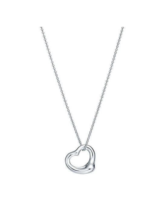 Tiffany & Co. Elsa Peretti Open Heart Pendant 7mm Necklace Sterling Silver - TIFFANY & CO. - BALAAN.