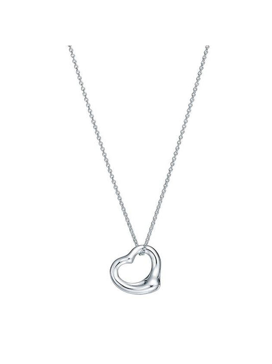 Tiffany & Co. Elsa Peretti Open Heart Pendant 7mm Necklace Sterling Silver - TIFFANY & CO. - BALAAN 1