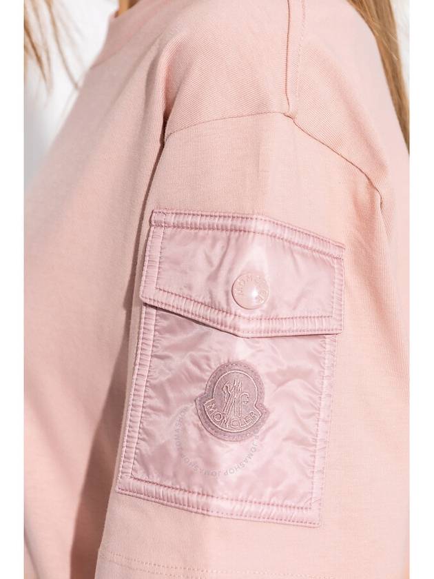 Pocket Logo Short Sleeve T-Shirt Pink - MONCLER - BALAAN 3