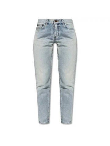 Women's Vintage Boyfriend Jeans Light Blue - SAINT LAURENT - BALAAN 1