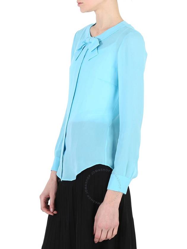 Moschino Ladies Light Blue Bow Detail Long-Sleeved Blouse, Brand Size 40 (US Size 6) - MOSCHINO - BALAAN 3