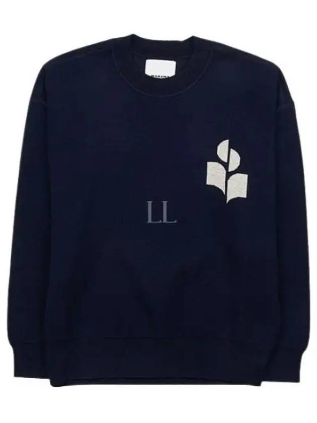 Ateley Logo Cotton Sweatshirt Midnight - ISABEL MARANT - BALAAN 2