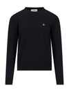 ORB Embroidered Crew Neck Knit Top Black - VIVIENNE WESTWOOD - BALAAN 2