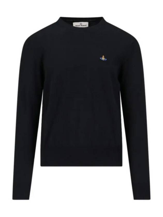 ORB Embroidered Crew Neck Knit Top Black - VIVIENNE WESTWOOD - BALAAN 2