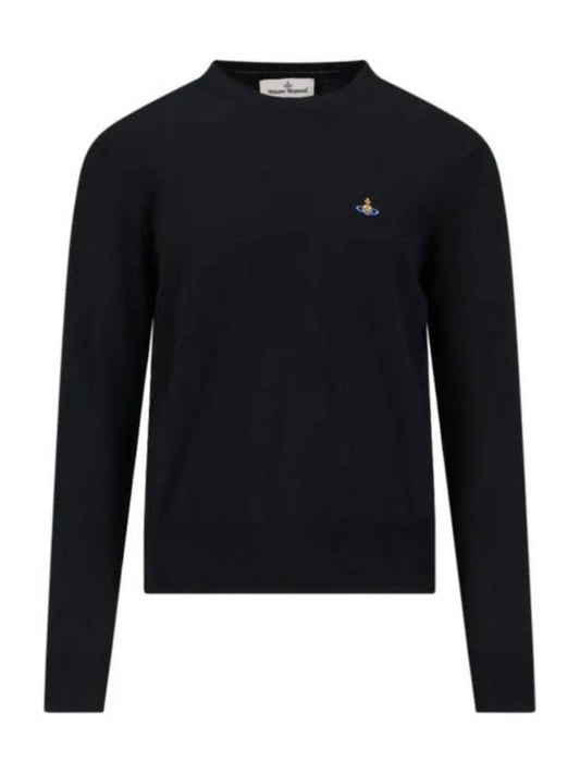 ORB Embroidered Crew Neck Knit Top Black - VIVIENNE WESTWOOD - BALAAN 2