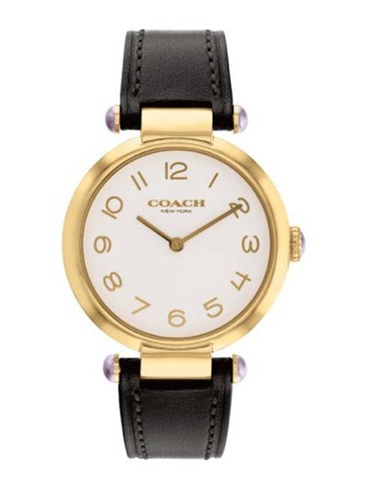 Watch Carrie Gold Modern Black Women's Leather Watch Officially Imported - COACH - BALAAN 2