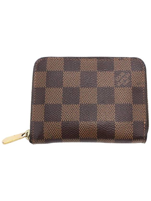 Women s Louis Vuitton N63070 Damier Eben Canvas Zippy Coin Perth Half Wallet gt Money clip purse Gangbuk used luxury goods - LOUIS VUITTON - BALAAN 2