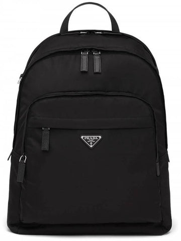 Triangle Logo Saffiano Re Nylon Backpack Black - PRADA - BALAAN 1