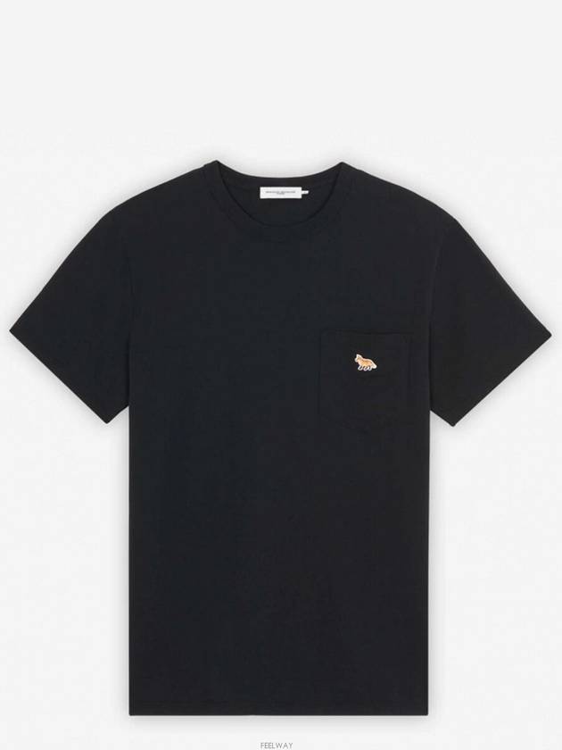 Baby Fox Patch Pocket Short Sleeve T-Shirt Black - MAISON KITSUNE - BALAAN 2