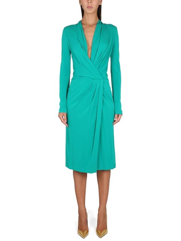 Midi Dress A 0405 1621 0382 EMERALD - ALBERTA FERRETTI - BALAAN 2