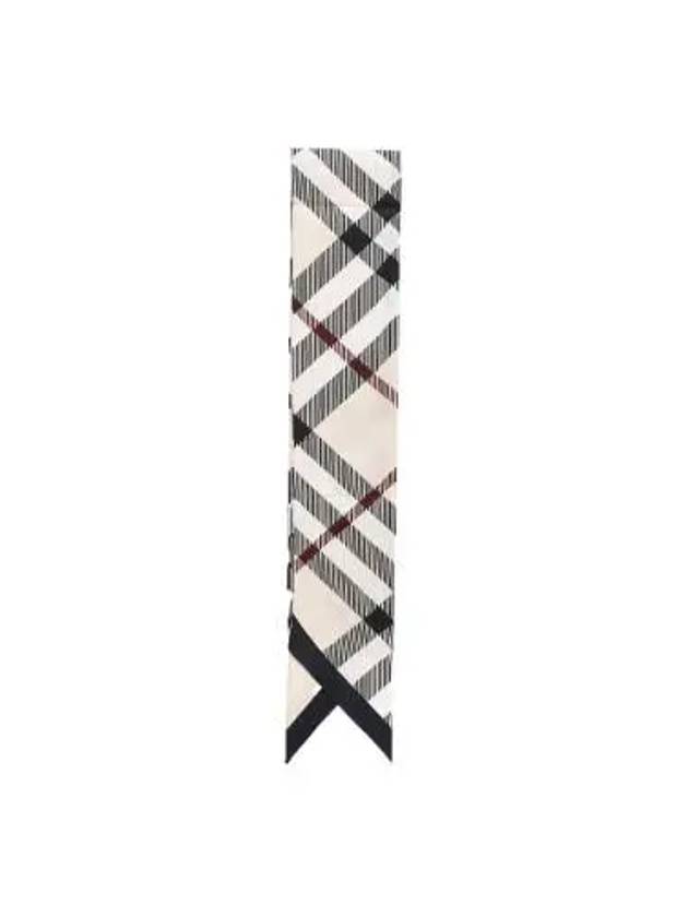 Skinny Check Silk Scarf Beige - BURBERRY - BALAAN 2