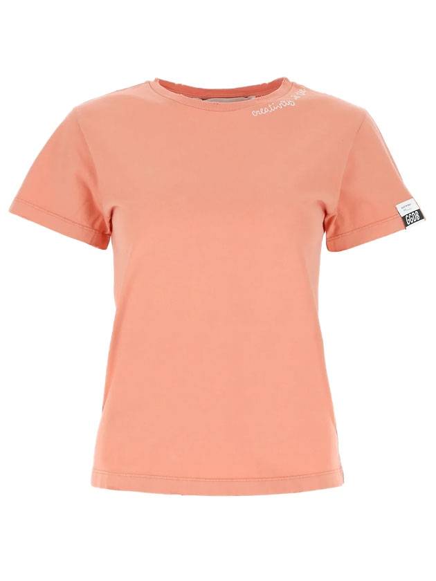 Ania Cotton Crewneck Short Sleeve T-Shirt Pink - GOLDEN GOOSE - BALAAN 1