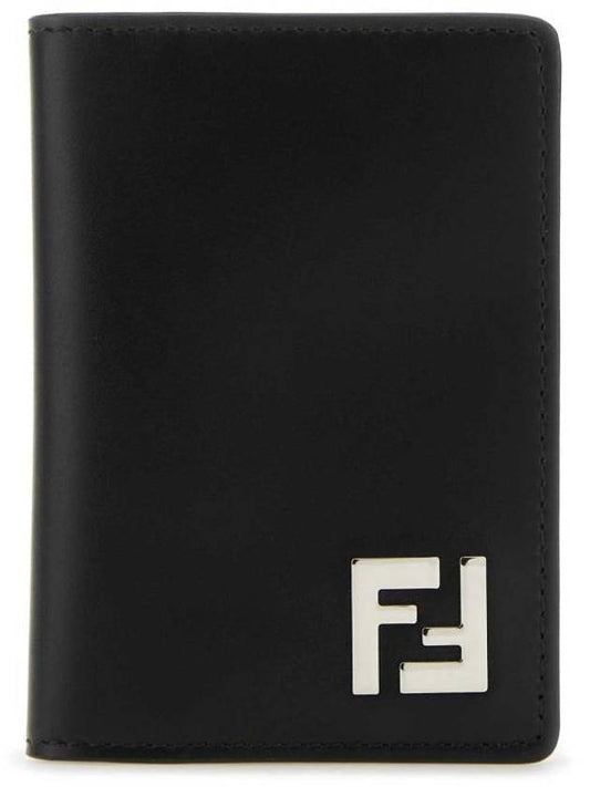 FF Square Leather Card Wallet Black - FENDI - BALAAN 1