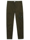 Men's Stretch Satin Cargo Straight Pants Khaki - CP COMPANY - BALAAN.