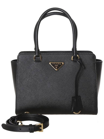 Logo Saffiano Tote Bag Black - PRADA - BALAAN 2