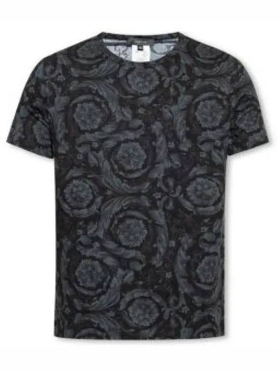 Barocco Pattern Short Sleeve T-Shirt Grey Black - VERSACE - BALAAN 2