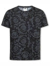 Barocco Pattern Short Sleeve T-Shirt Grey Black - VERSACE - BALAAN 2