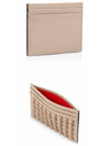 Chios Spike Card Wallet Beige - CHRISTIAN LOUBOUTIN - BALAAN 6