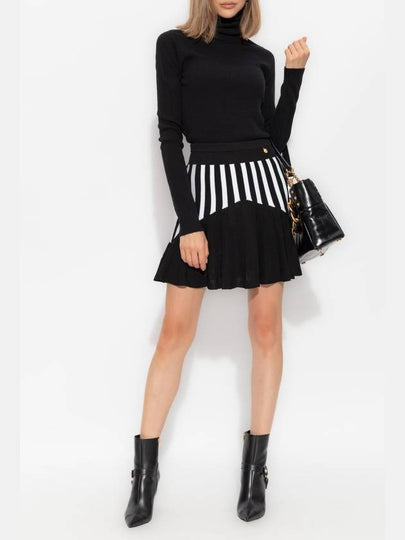 Balmain Striped Pattern Skirt, Women's, Black - BALMAIN - BALAAN 2