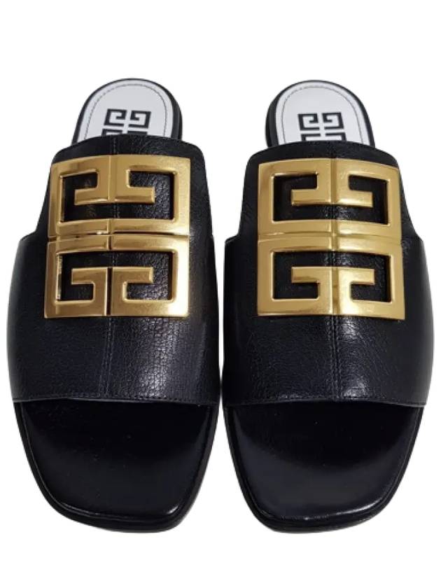 4G Logo Slippers Black - GIVENCHY - BALAAN 3